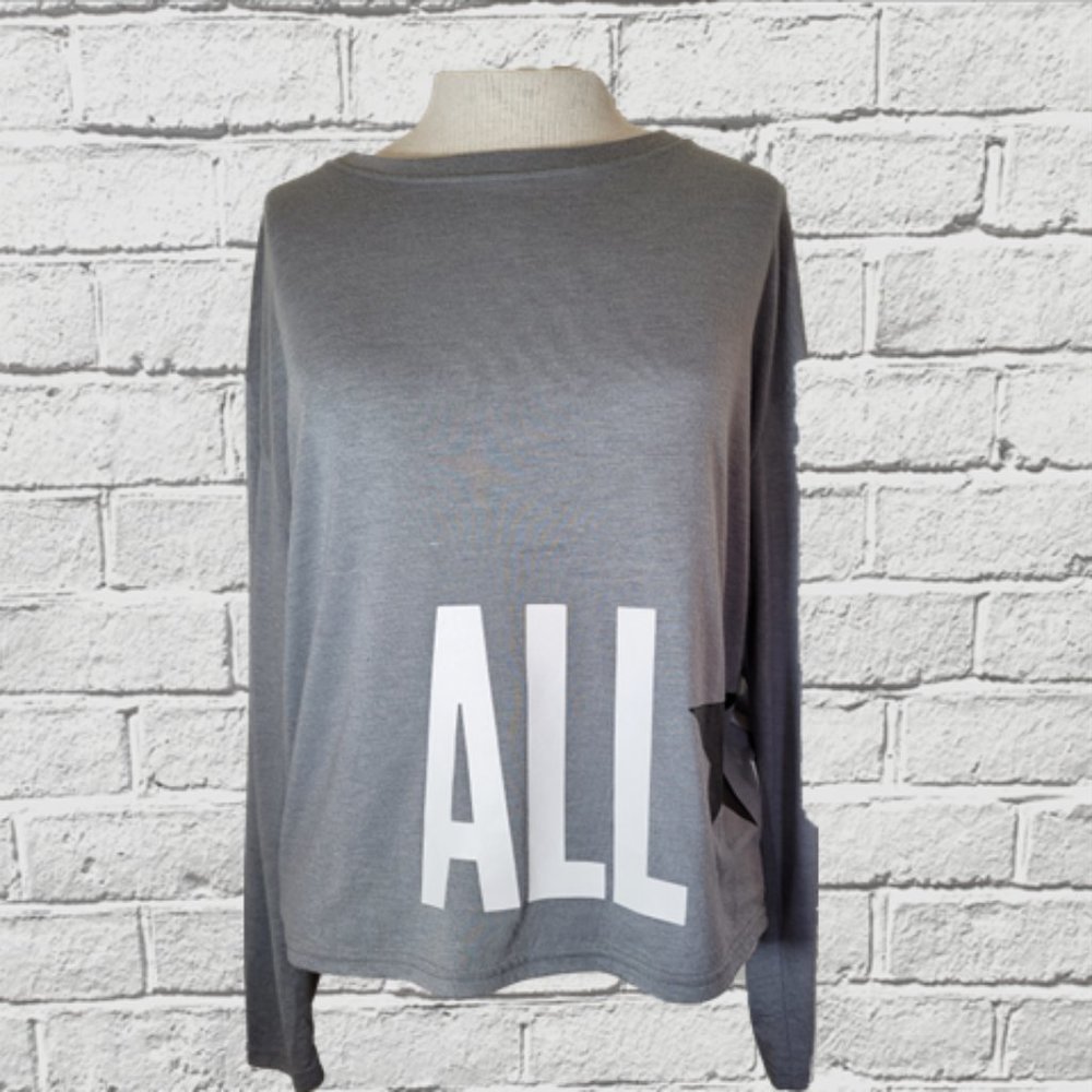 Converse Grey Logo Long Sleeved Top Women's Small/Medium or Teen 15-17 Years